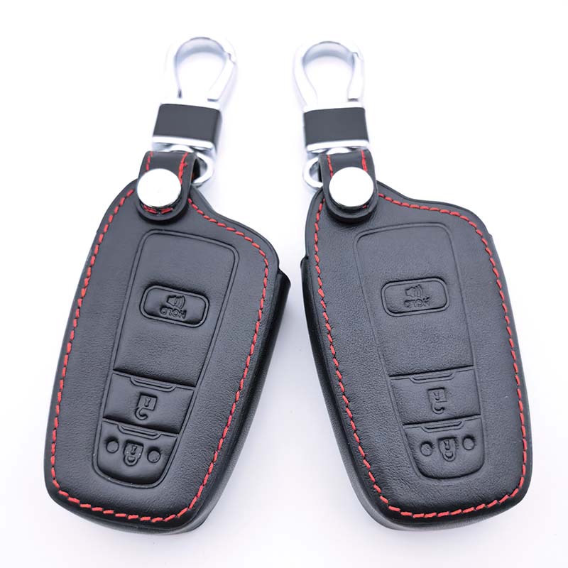 Leather Car Key Case Cover Shell For Toyota Chr Camry Corolla Rav4 Highlander C-Hr Prius Land Cruiser Prado Keychain Accessories