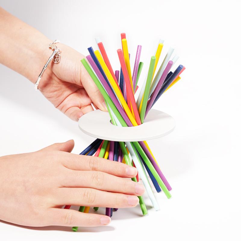 Kinder Holzstäbchen Stabiles Stapelpuzzle Spielzeug Montessori Farbbausteine Balancespiele Lernspielzeug Geduldstraining