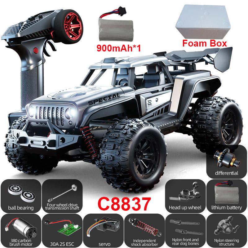 JJRC C8837 C8838 1/14 RC Car 4WD 2.4G Remote Control Car High Speed Off-road LED RC Truck Smart RC Toys Hobby As Gift