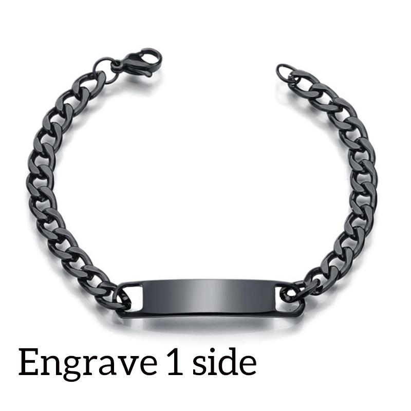 Nextvance Engraving Nameplate Couple Bracelet Stainless Steel Chain Id Tag Bracelets For Lover Valentines Day Gift