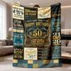 2026 Latest Flannel Blanket | Digital Print 50th Birthday Exclusive, Multi-Purpose Warmth Blanket for All Seasons, Suitable for Sofa Throw, Bed Use, H