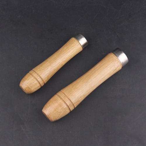 Folpus 10-Piece Wooden File Handle with Metal Ring, DIY Hand Tool, Hardwood Screwdriver Handle File Cutting Tool, Large