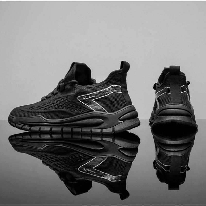 Men's shoes trendy new 2025 mesh fashionable comfortable and convenient one-pedal leisure sports youth lace-up trendy shoes