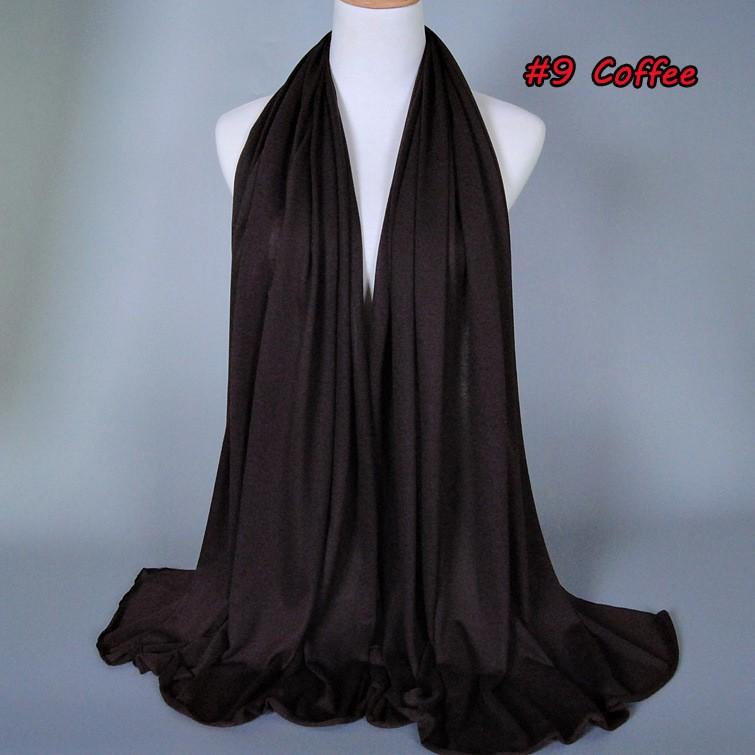 35 Colors Plain Cotton Jersey Instant Hijab Women Wrap Long Elastic Shawl Scarf Maxi Neck Snood Foulards Muslim Sjaal 180*80Cm