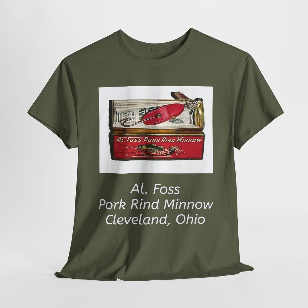 Винтажная Рыболовная Приманка Al Foss Pork Rind Minnow Кливленд Огайо Футболка, Ретро Унисекс Футболка XXXXL