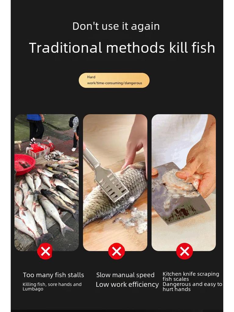 Cordless Electric Fish Scale Remover Scraper for Commercial and Home Use