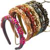 Elegant Embroidery Headband for Female Rhinestones Flower Hairband Wedding Hairhoop Nonslip Hairband Hair Decors