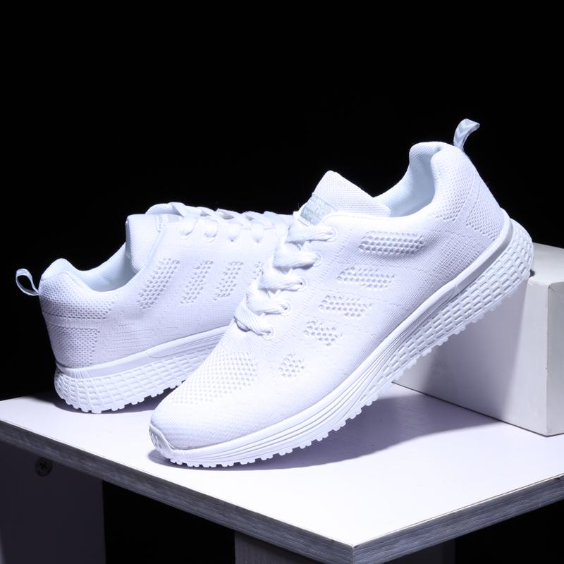 Dames Casual Schoenen Mode Wandelschoenen Mesh Ademende Sneakers Schoenen Dames hardlopen Sport Plat Platform Witte Gevulkaniseerde Schoenen