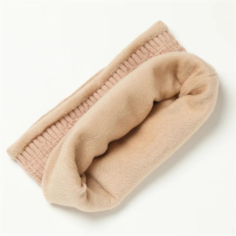 Solid Thick Warm Ring Scarf Fashion Winter Striped Warm Women Men Outdoor Full Mask Scarves With Plush Snood Unisex Muffler
