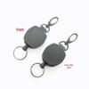 Retractable Stainless Steel Anti-Theft Keychain with Wire Rope and Spring-Back Square Design