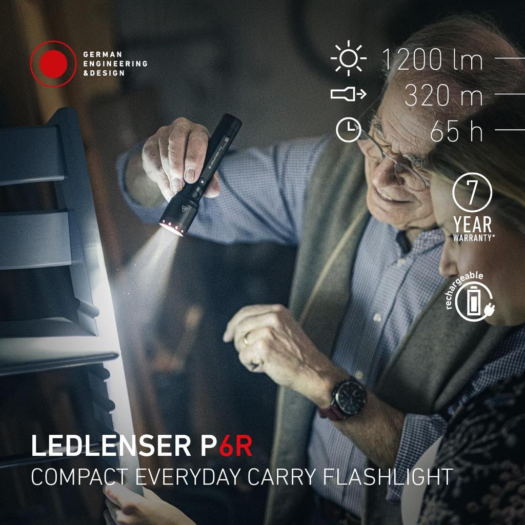 Ledlenser P6R 4th Generation LED Handheld 1600 320m Focus IP68 Warranty with Product Released September Trusted German Ledlenser High-Performance
