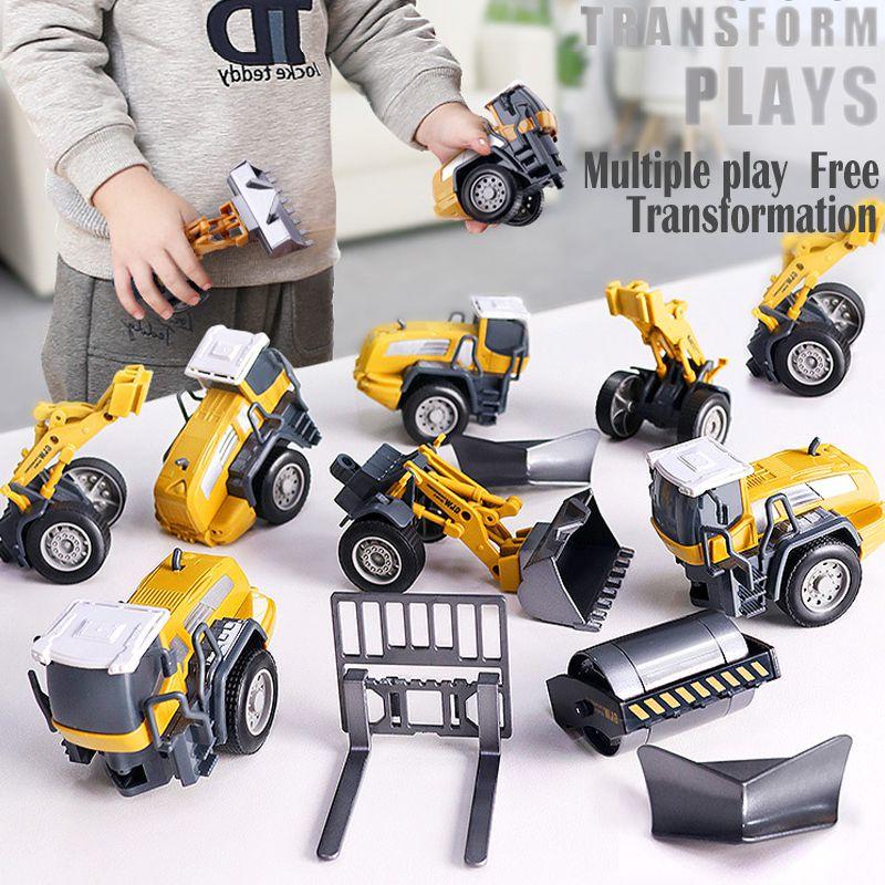 Classic Simulation Alloy Engineering Car Model Toy Set For Kids With Excavator