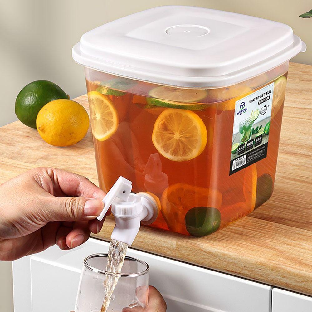 With Lid Refrigerator Cold Water Kettles Faucet Kitchen Storage Bucket New Drink Dispenser