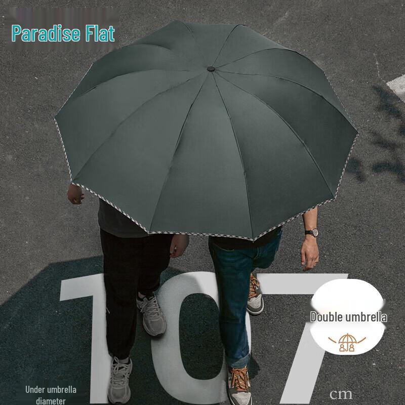Heaven Umbrella Oversized 10-Rib Tri-Fold Plaid Umbrella лес зеленый
