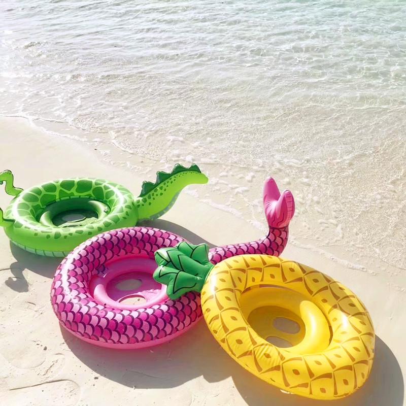 Mermaid Baby Inflatable Anti-Tip Swim Ring Seat
