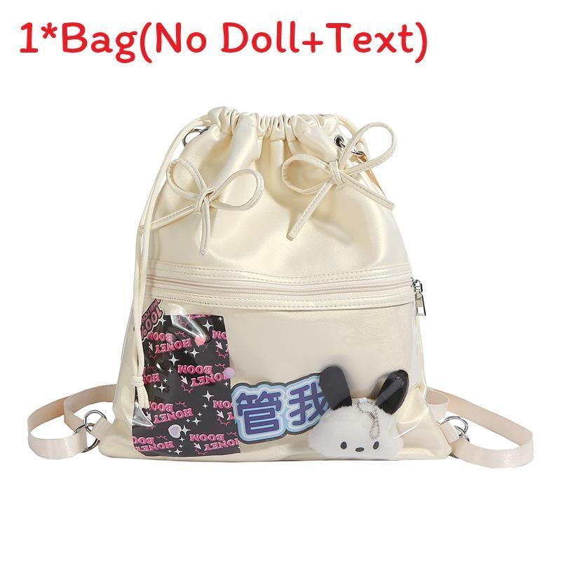 Lightweight Bowknot Backpack Solid Color Itabag Bucket Bag Fashion Gift Casual