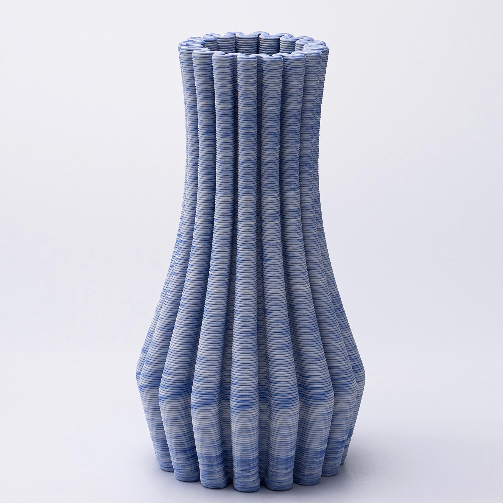 3D Printed Wave-shaped Ceramic Vase - Ins Style High-end Decorative Ornament