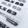 AATA1 3D Silver Black Letters GLS63 V8 Biturbo ABS Emblem for Mercedes Benz AMG X166 Car Styling Fender Trunk Nameplate Logo Sticker