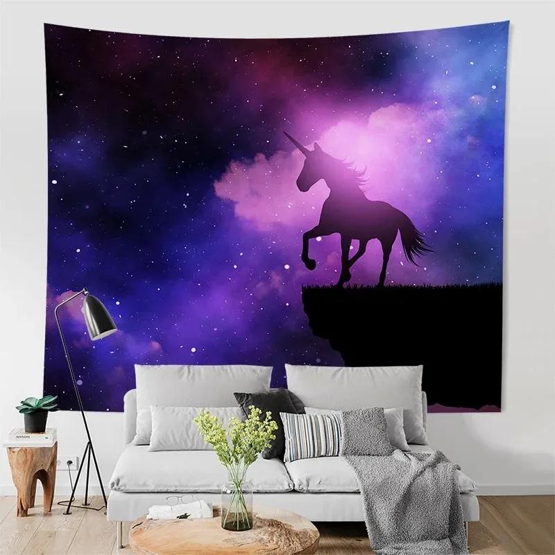 Декоративный гобелен «Звездное небо и единорог» для украшения офиса — фото 8