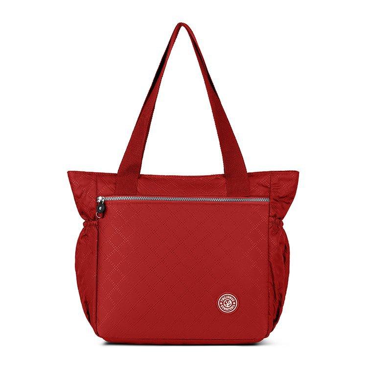 Leisure Diamond Embroidered Line Portable Handbag Large Capacity Simple Commuter Shoulder Bag Oxford Practical Joker Tote Bag