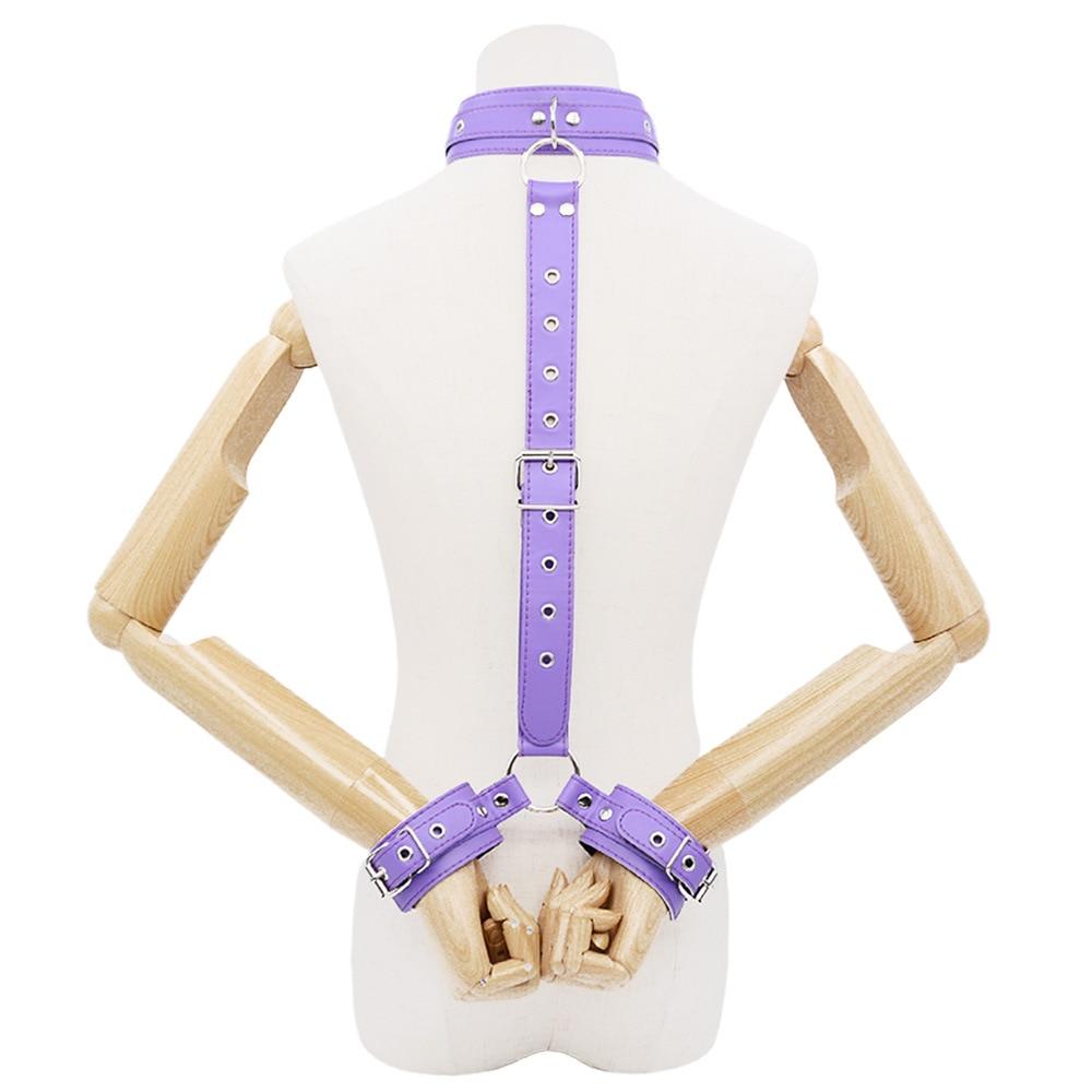 Sexy Bondage Collar Handcuffs Training Slave Sex Toys Chastity Belt Sex Furniture BDSM PU Leather