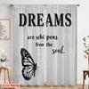 2 Stück 2D Flachdruck Szene Vorhang Traum Schmetterling Seele Polyester Ohne Strom Festliche Vorhänge für Klassenzimmer Büro