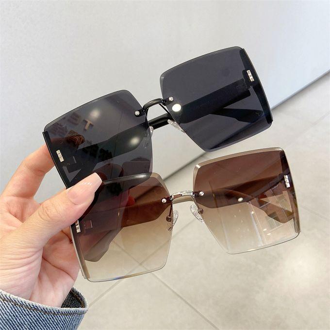 

Новые большие квадратные солнцезащитные очки без оправы, популярные и модные