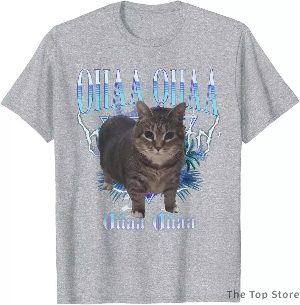 Harajuku Oiia Oiia Trička s grafickým potiskem Cat Brainrot Pro Choice Pánské Retro Tričko Krátký Rukáv Roztomilé Street Y2k Topy Pánské Oblečení