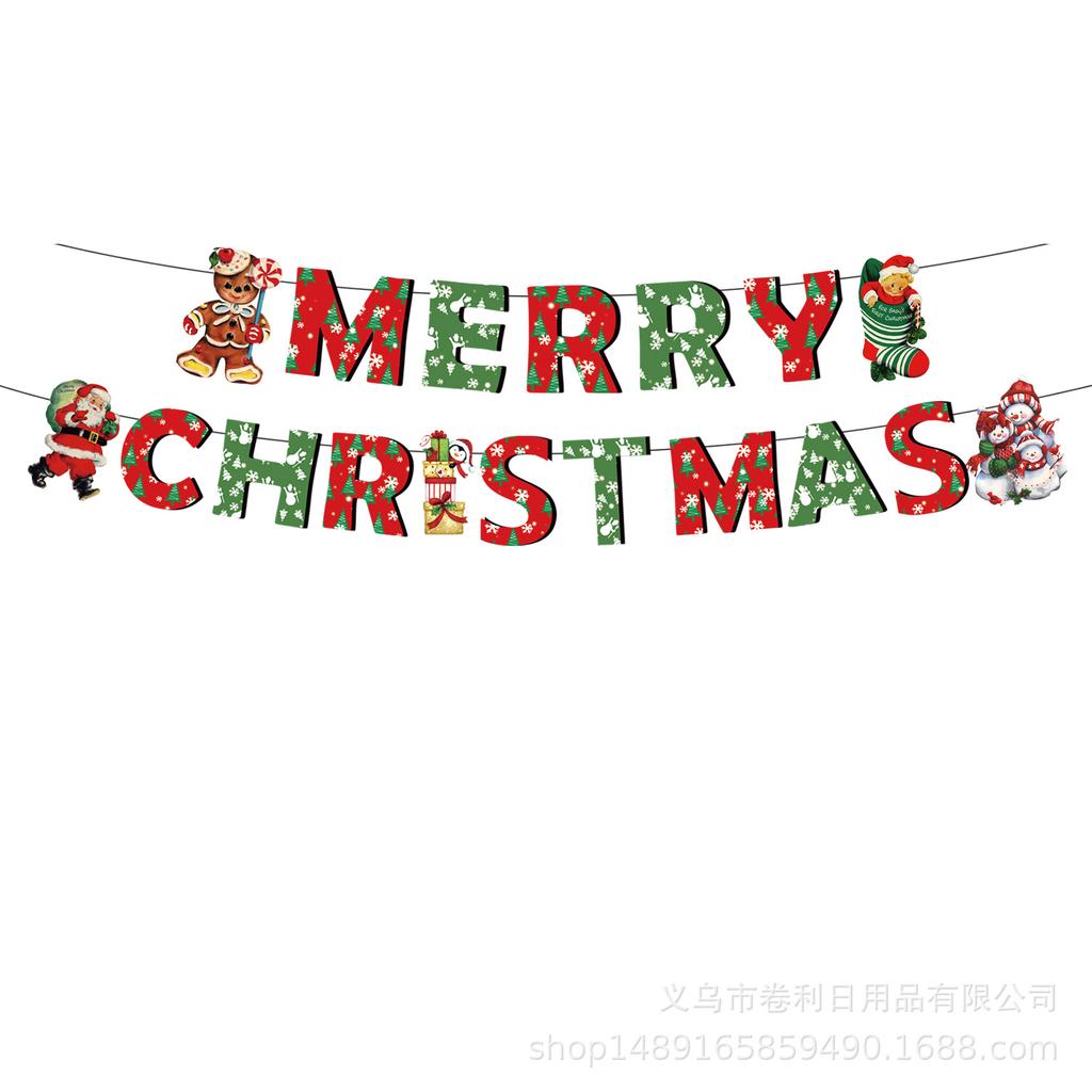 Christmas Themed Party Supplies Santa Decoration Tableware Disposable Paper Plates Paper Cups Paper Towels Flag Tablecloth