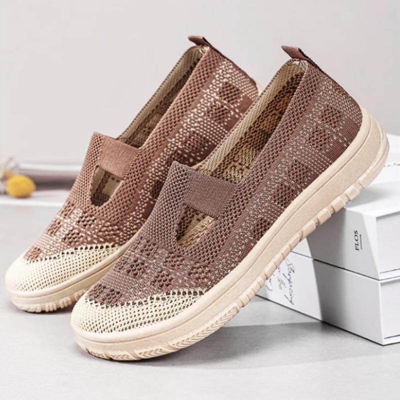Womens Mesh Shoes Summer Breathable Casual Shoes Lightweight Walking Flats Shallow Mouth Hollow Out Footwear Comfortable Loafers