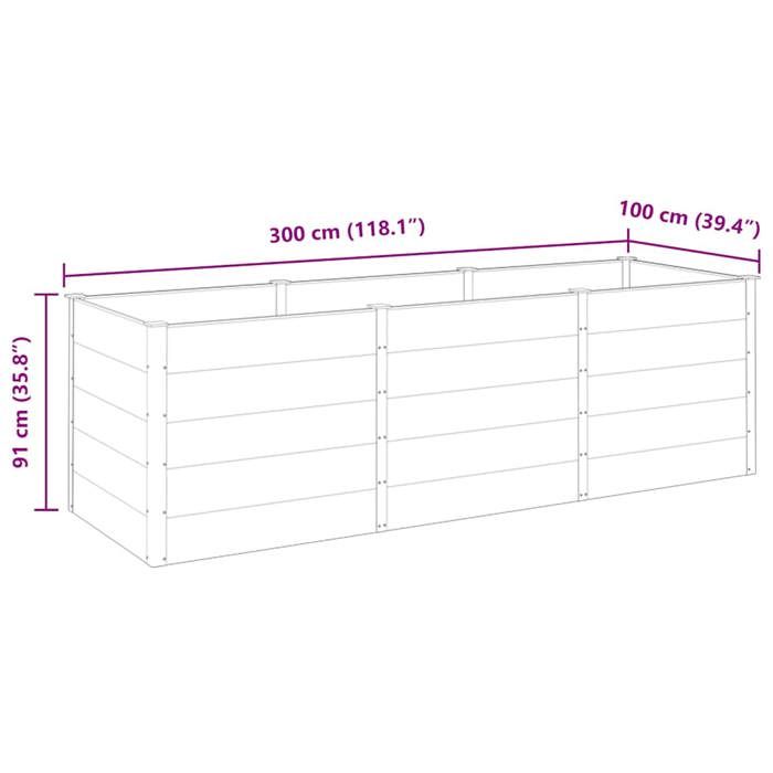 VidaXL Plate-forme surélevée de jardin 300x100x91 cm WPC Gris 318102