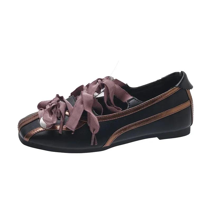 Fashion Square Toe Summer Shoes Ladies Ballerinas Woman 2024 Bow-Knot Female Footwear Mixed Colors Ballet New Butterfly Dress Butterfly