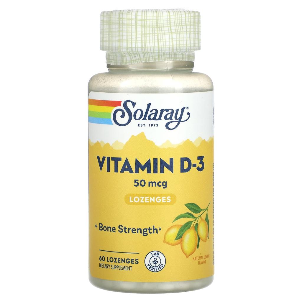 Vitamin D-3 Lozenges, Lemon Flavor, 50Mcg, 60 Lozenges