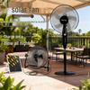 16-Inch Rechargeable Solar Floor Fan with Light for Outdoor Camping