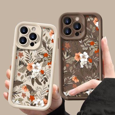 Colorful Flower Pattern Candy Color Tpu Soft Phone Case for iPhone 16 Pro 15 14 Plus 13 12 11 17 Pro Max 17e Lens Protection Matte Shockproof Cover