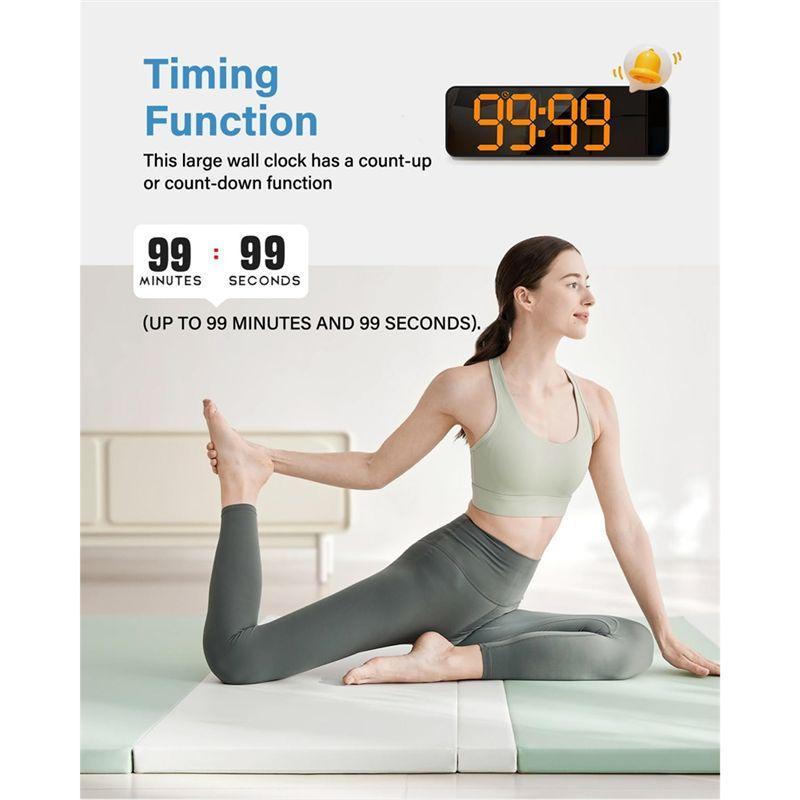 M-Modern-Digital Wall Clock With Remote Control Large LED Display Alarm Clock For Office, Classroom, Bedroom