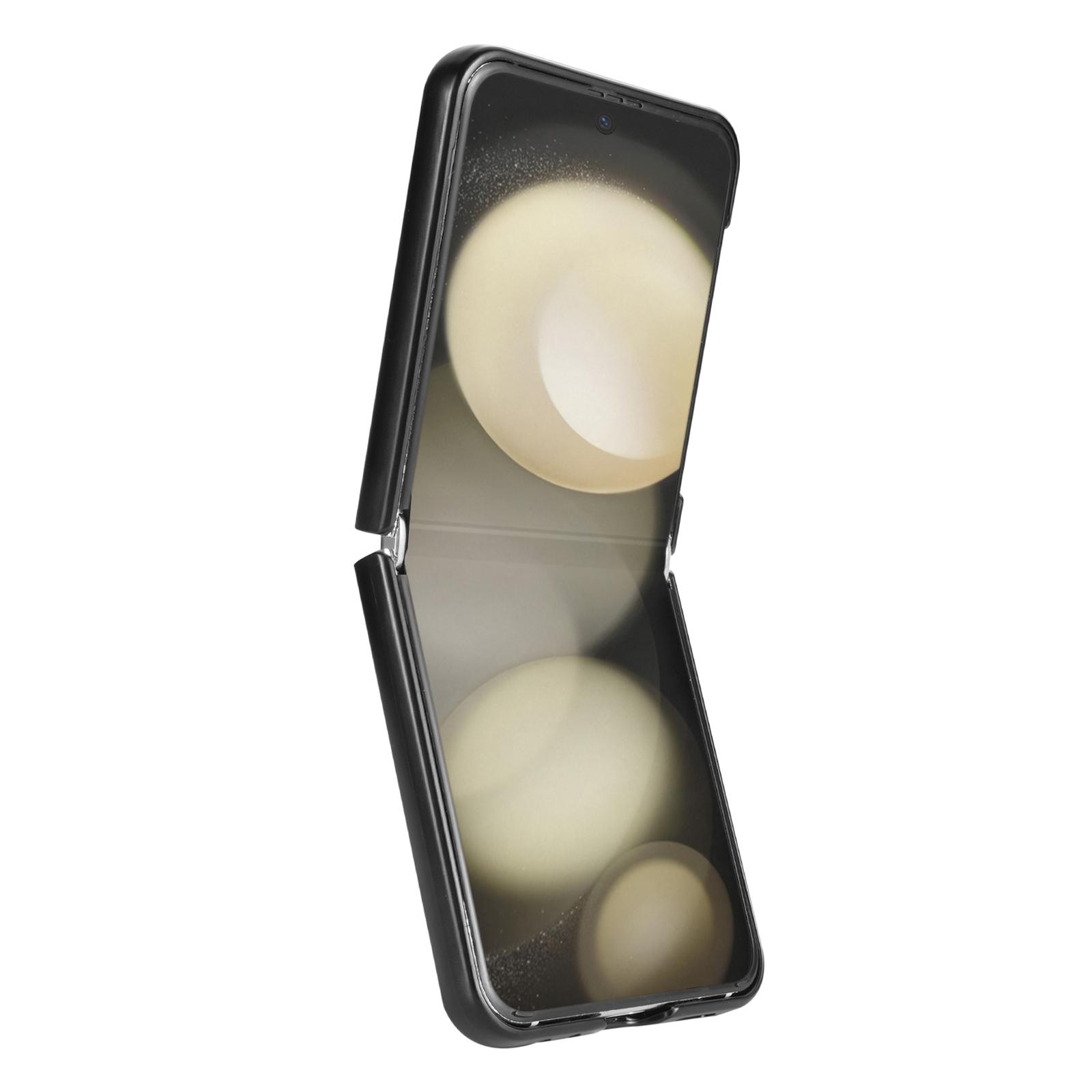 

CSJ-P2 For Samsung Galaxy Z Flip6 5G/Z Flip5 5G Case Stitching Leather Phone Cover Ring Kickstand Wine Red