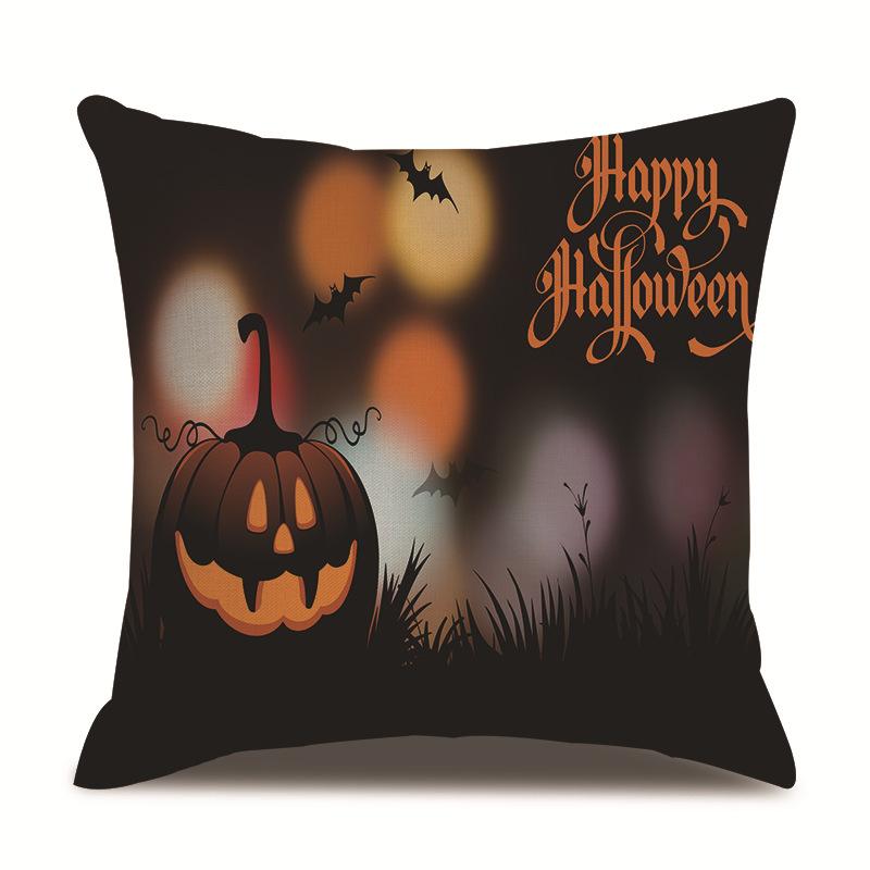 Halloween Linen Pillow Cover Printed Pillow Cover