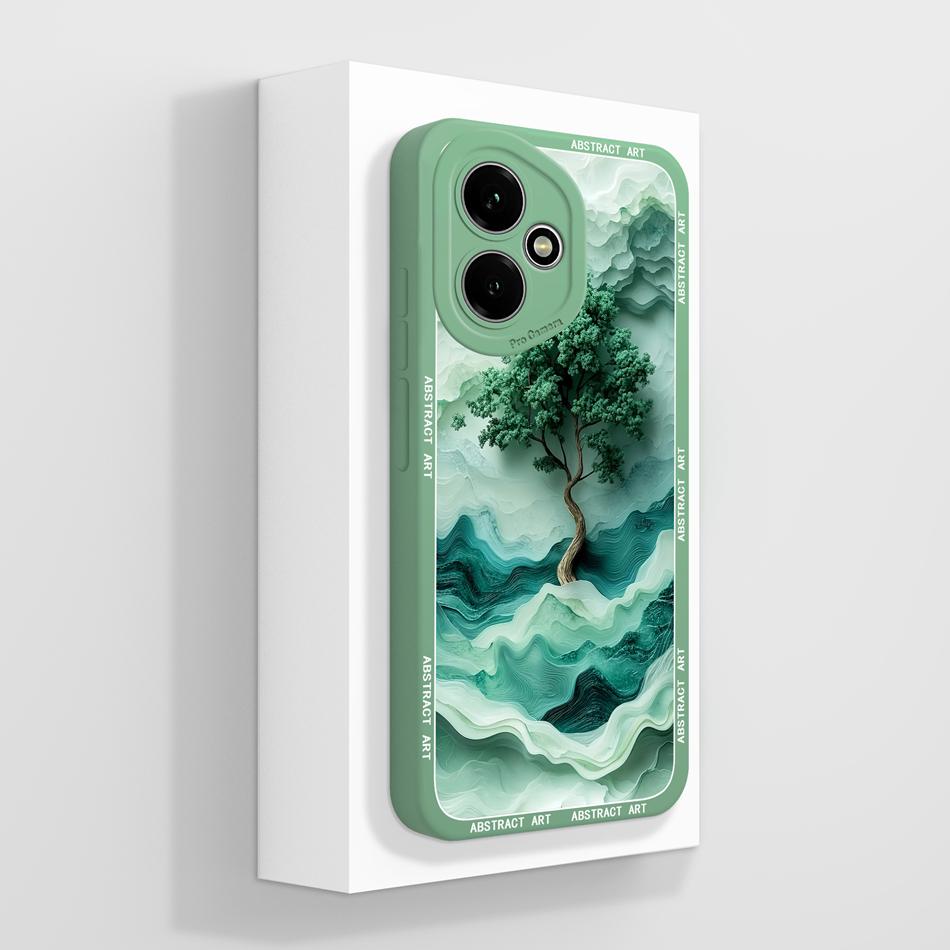 For Honor 400 Lite Case For Honor 400 Pro 5G Painted Flower Back Cover Full Protection Soft Funda Liquid Silicone Phone Housing