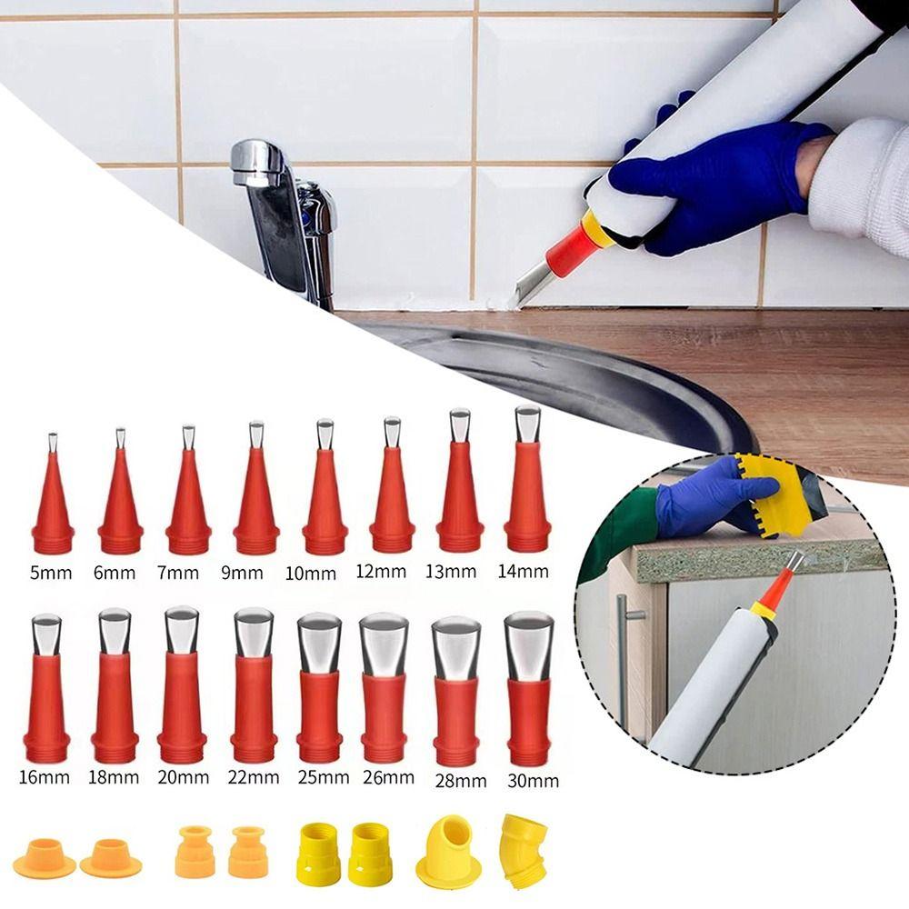 

18/20/23/24 шт. многоразовые насадки для герметика, аппликатор из нержавеющей стали, распылитель, наконечник, инструменты для соединения раковины, дома