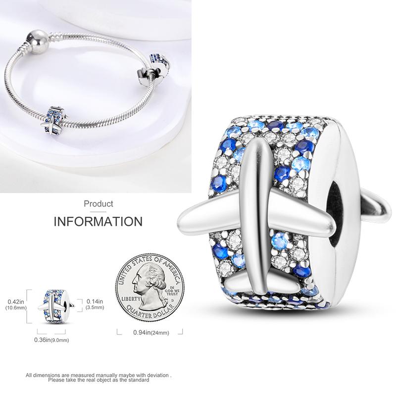 Cat Butterfly Daisy CZ Pave Clip Charm Bead Components Positioning Buckle Copper Metal Silicone Spacer Bead Components Compatible With Authentic