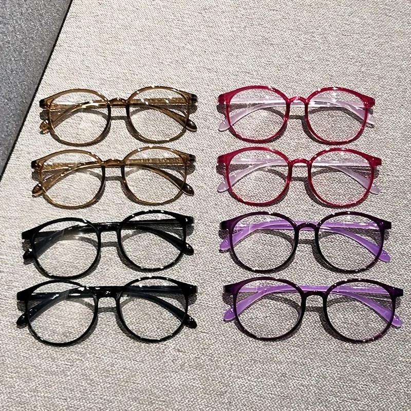 8pcs Large Frame Round Reading Glasses for Women Colorful Cute Magnifying Glasses for Reading And Outdoor Activities