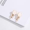 Japanese-Korean Fashion Enamel and Pearl Women's Stud Earrings - Trendy Street Style Ear Pendants