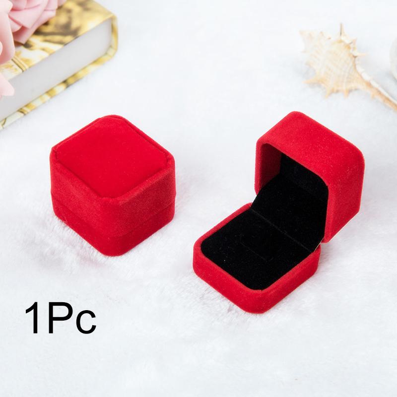 1Pc Showcase Gift Case Wedding Storage Organizer Jewelry Earring Velvet Ring Boxes Flocking