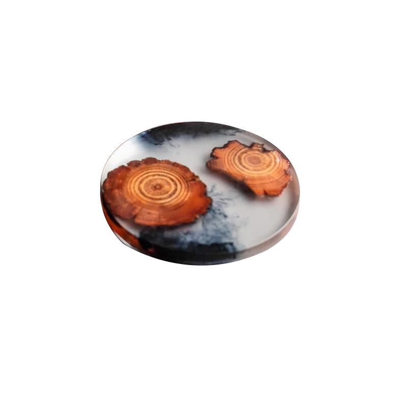 Paibei Round Pine & Resin Coaster