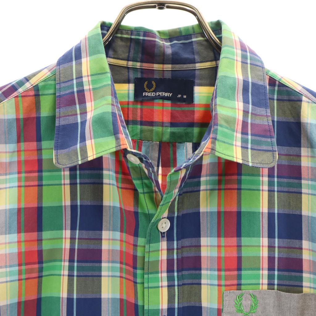 Fred Perry Check Pattern Long Sleeve Cotton Shirt M Multi Men's Used