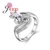 Charm Unique Design Fashion Women Rings White Cubic Zircon 925 Sterling Silver Color Color Engagement Party Rings Jewelry Gift