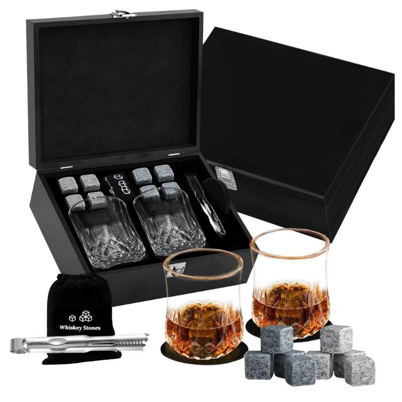 

Premium Whiskeys Stone And Glasswares Set Keep Drink Cold Without Diluting Alcohols Stone Whiskeys Chiller чёрный