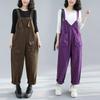Autumn Literature and Art Large Size Loose and Thin Dark Denim Overalls Women's Harem Pants