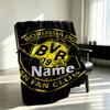 Custom Name Personalized Borussia Dortmund Print Blanket, Home Decor, Bedroom, Sofa, Camping, Couch, Gifts for Birthday Christmas